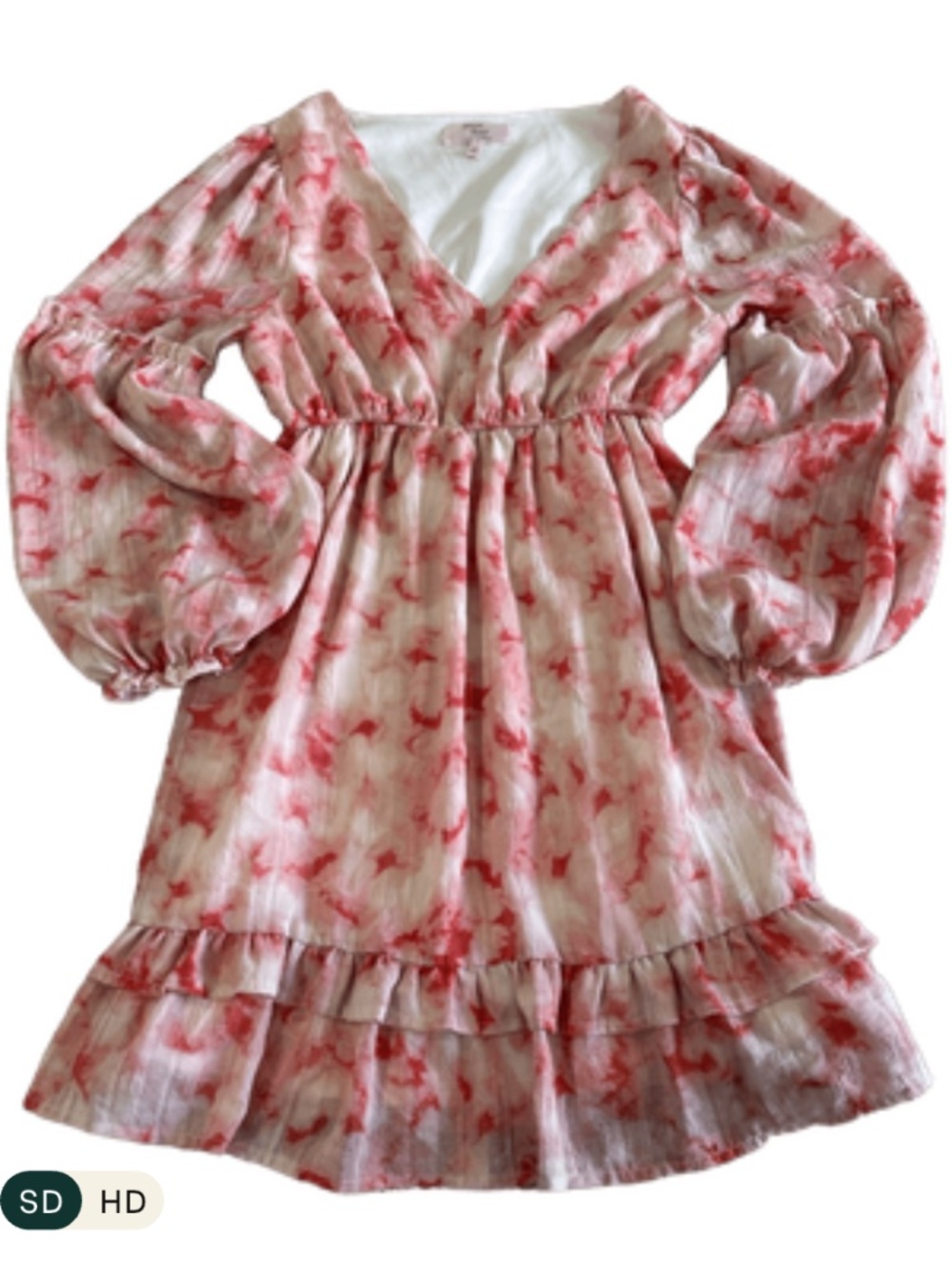 Dizzy Lizzy Ruffle Bottom Flowy Boho Style Dress - Size S - Picture 2 of 5